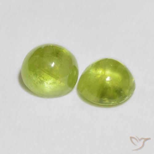 Gemas de esfena Verde medio natural de 2.49 ct, Redondo, Transparente
