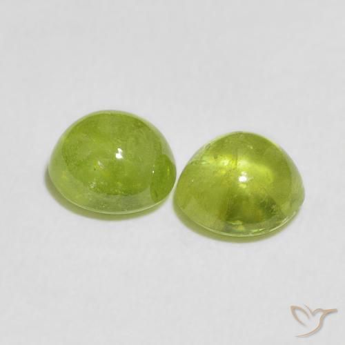 Gemas de esfena Verde medio natural de 2.49 ct, Redondo, Transparente