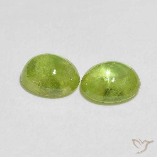 Gemas de esfena Verde medio natural de 2.73 ct, Ovalada, Transparente