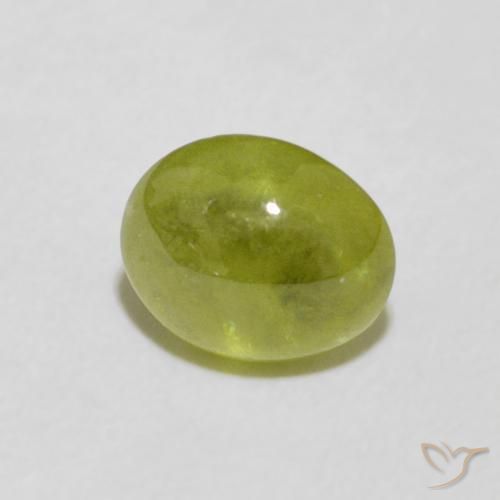 esfena Verde Oliva natural de 1.54 ct, Ovalada, Transparente