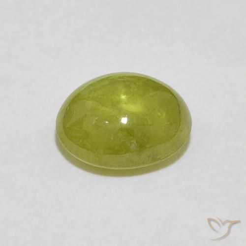 esfena Verde Oliva natural de 1.54 ct, Ovalada, Transparente