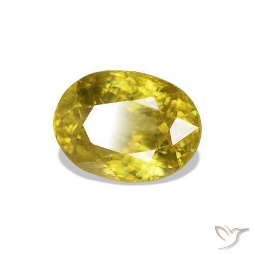 esfena Amarillo medio natural de 1.32 ct, Ovalada, VS-SI