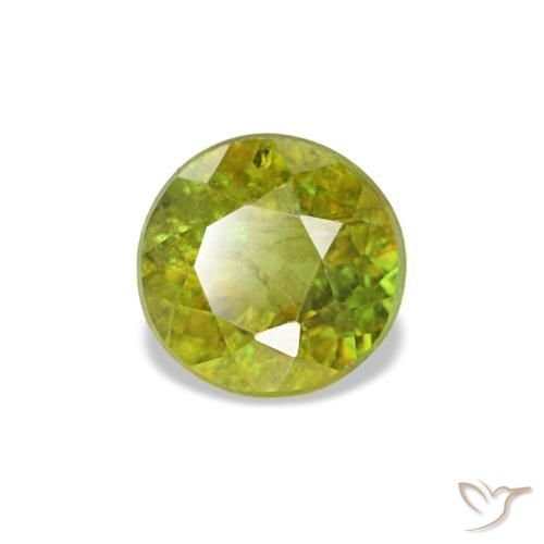 Esfena verde natural de 0,40 ct, corte redondo, VS
