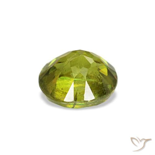 Esfena verde natural de 0,40 ct, corte redondo, VS