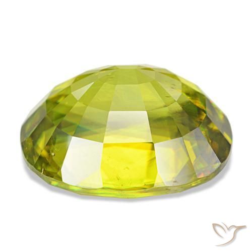 Esfena verde natural de 13,27 ct, corte óvalo, VS