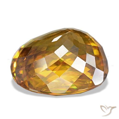 Esfena naranja natural de 7,40 ct, corte óvalo, VS