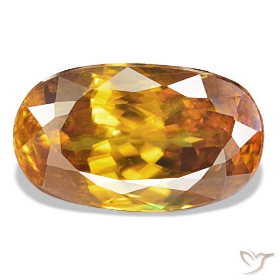 Esfena naranja natural de 5,98 ct, corte óvalo, VS