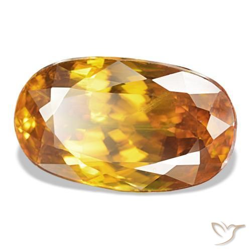 Esfena naranja natural de 5,98 ct, corte óvalo, VS