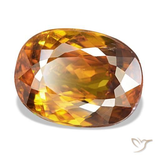 Esfena naranja natural de 6,02 ct, corte óvalo, VS