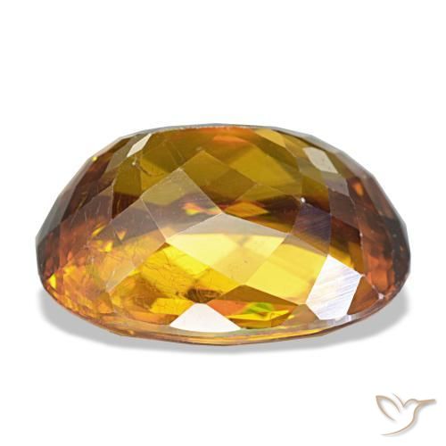 Esfena naranja natural de 6,02 ct, corte óvalo, VS