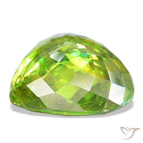 Esfena verde natural de 8,29 ct, en forma de pera, VS