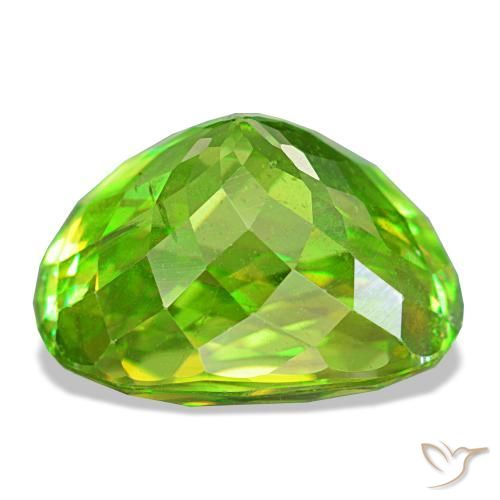 Esfena verde natural de 8,35 ct, corte óvalo, VS
