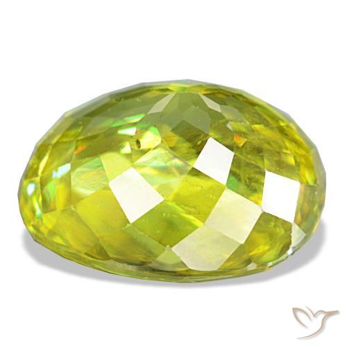 Esfena verde natural de 8,11 ct, corte óvalo, VS