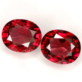 Gemas de espinela rojo natural de  ct, corte óvalo, VVS-VS