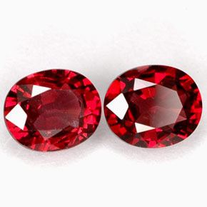 Gemas de espinela rojo natural de  ct, corte óvalo, VVS-VS