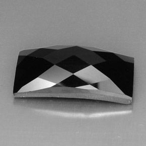 Espinela negro natural de 13,88 ct, baguette, opaco