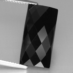 Espinela negro natural de 13,88 ct, baguette, opaco