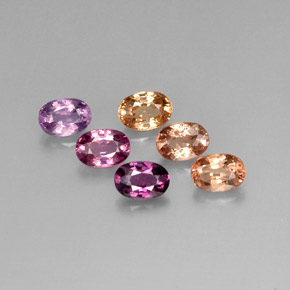 Gemas de espinela multicolor natural de  ct, corte óvalo, VVS