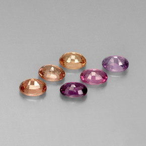 Gemas de espinela multicolor natural de  ct, corte óvalo, VVS