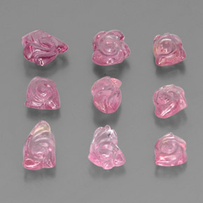 Gemas de espinela rosa natural de  ct, forma elegante, transparente