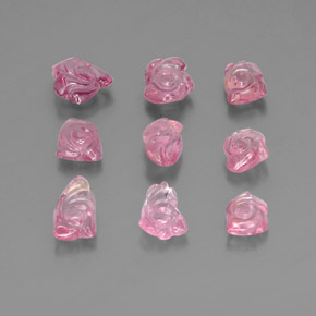 Gemas de espinela rosa natural de  ct, forma elegante, transparente