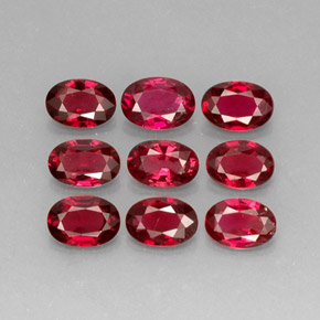 Gemas de espinela rojo natural de  ct, corte óvalo, VS