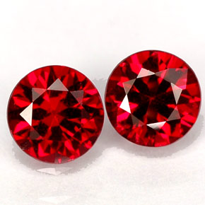Gemas de espinela rojo natural de  ct, corte redondo, VS