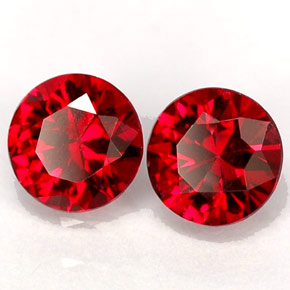 Gemas de espinela rojo natural de  ct, corte redondo, VS