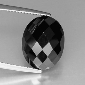 Espinela negro natural de 9,20 ct, corte óvalo, opaco