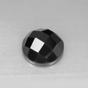Espinela negro natural de 5,03 ct, corte redondo, opaco