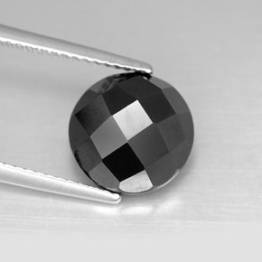 Espinela negro natural de 5,03 ct, corte redondo, opaco