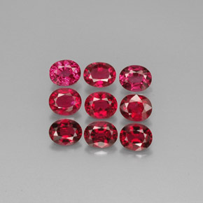 Gemas de espinela rojo natural de  ct, corte óvalo, VS