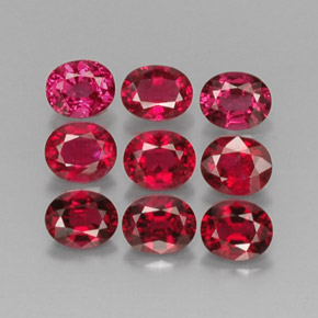 Gemas de espinela rojo natural de  ct, corte óvalo, VS
