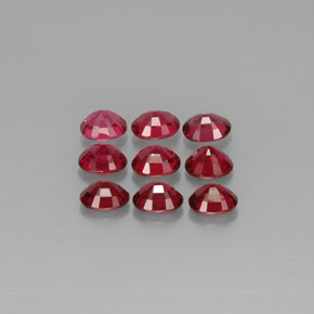 Gemas de espinela rojo natural de  ct, corte óvalo, VS