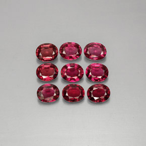 Gemas de espinela rojo natural de  ct, corte óvalo, VS
