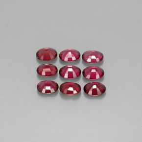 Gemas de espinela rojo natural de  ct, corte óvalo, VS