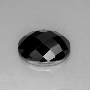 Espinela negro natural de 11,93 ct, corte óvalo, opaco