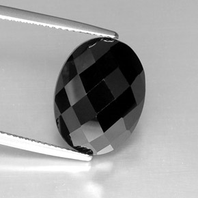 Espinela negro natural de 11,93 ct, corte óvalo, opaco