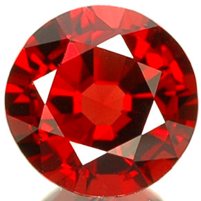 Espinela rojo natural de 0,70 ct, corte redondo, VS