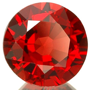 Espinela rojo natural de 0,70 ct, corte redondo, VS