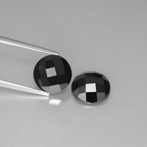 Gemas de espinela negro natural de  ct, corte redondo, opaco