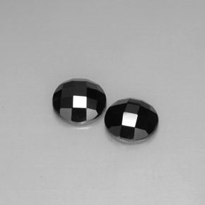 Gemas de espinela negro natural de  ct, corte redondo, opaco
