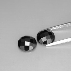 Gemas de espinela negro natural de  ct, corte redondo, opaco