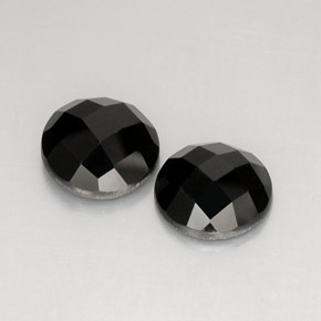 Gemas de espinela negro natural de  ct, corte redondo, opaco