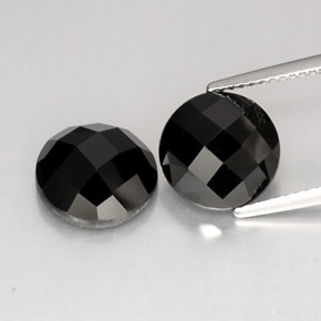 Gemas de espinela negro natural de  ct, corte redondo, opaco