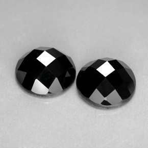 Gemas de espinela negro natural de  ct, corte redondo, opaco