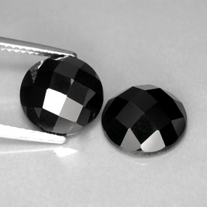 Gemas de espinela negro natural de  ct, corte redondo, opaco