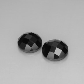 Gemas de espinela negro natural de  ct, corte redondo, opaco