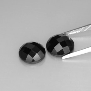 Gemas de espinela negro natural de  ct, corte redondo, opaco