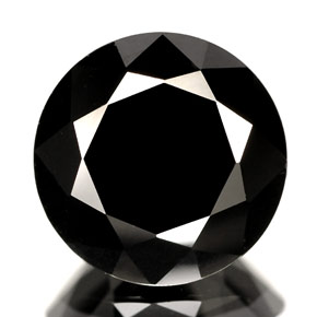 Espinela negro natural de 3,09 ct, corte redondo, opaco